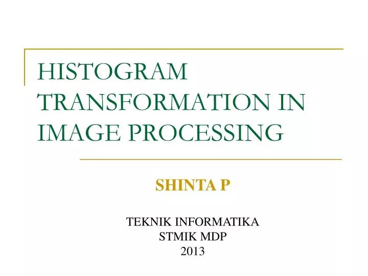 histogram transformation in image processing