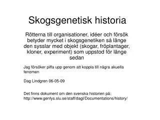 skogsgenetisk historia