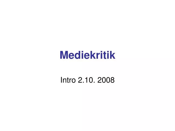 mediekritik