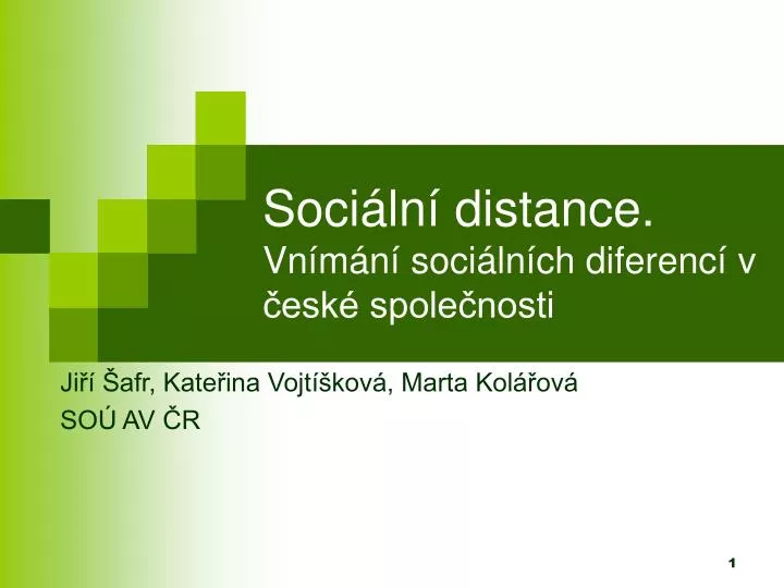 soci ln distance vn m n soci ln ch diferenc v esk spole nosti