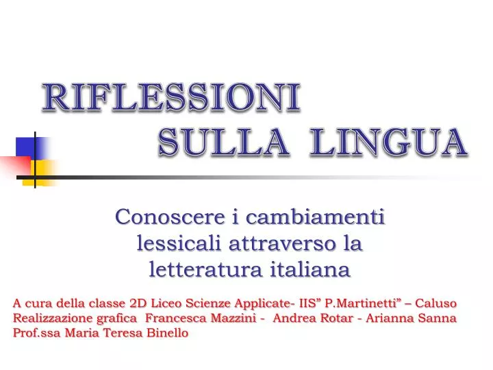 conoscere i cambiamenti lessicali attraverso la letteratura italiana