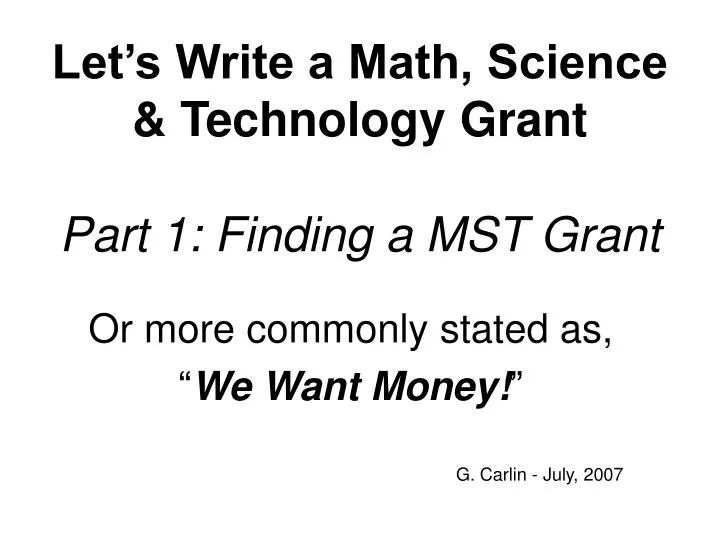 let s write a math science technology grant part 1 finding a mst grant
