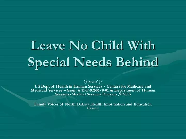 leave no child with special needs behind