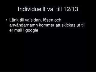 individuellt val till 12 13