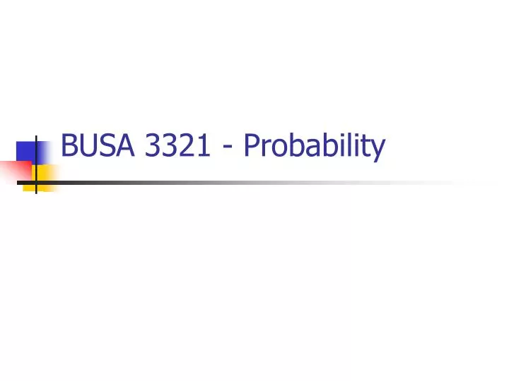 busa 3321 probability
