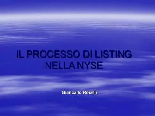 il processo di listing nella nyse