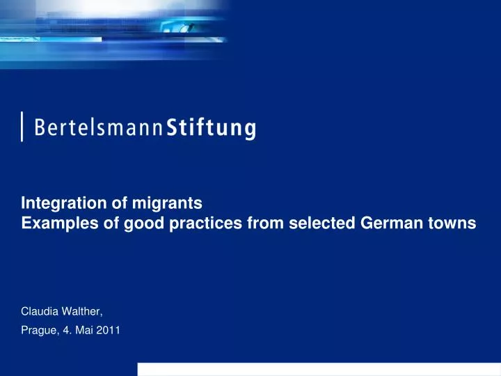 integration of migrants examples of good practices from selected german towns
