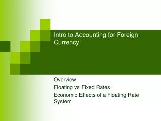 Intro to Accounting for Foreign Currency: