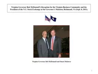 Virginia Governor Bob McDonnell and Stuart Malawer
