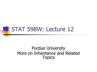 STAT 598W: Lecture 12