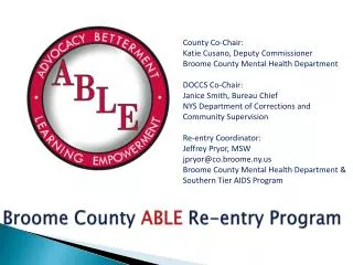 Broome County ABLE Re-entry Program