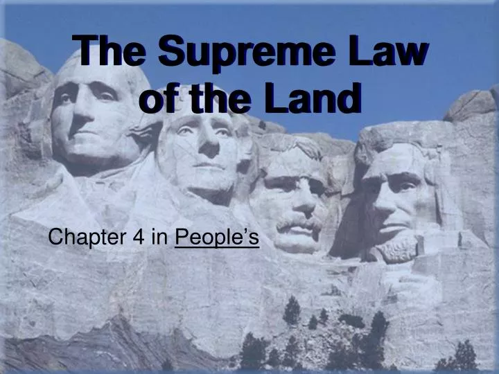 the supreme law of the land