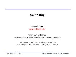 Solar Ray - Project Goals