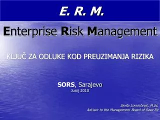 e nterprise r isk m anagement