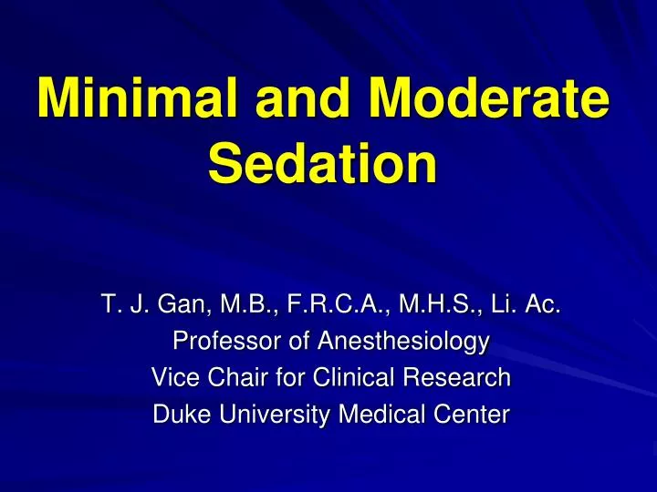 minimal and moderate sedation