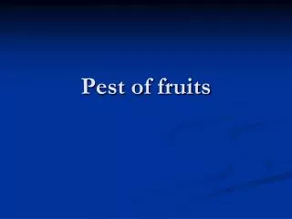 Pest of fruits