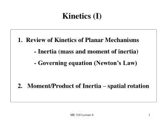 Kinetics (I)