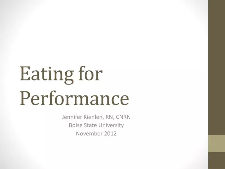 eating for performance