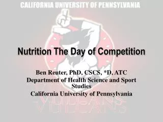 Nutrition The Day of Competition