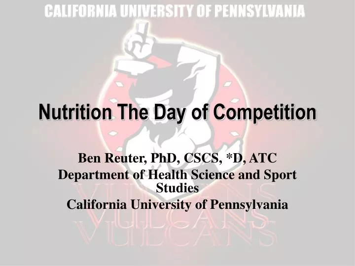 nutrition the day of competition