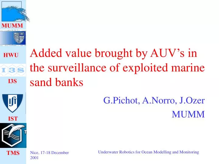 added value brought by auv s in the surveillance of exploited marine sand banks