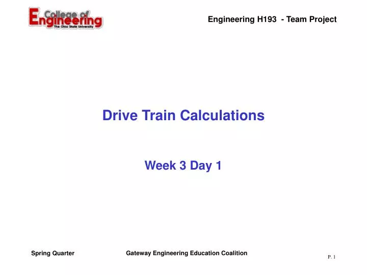 drive train calculations
