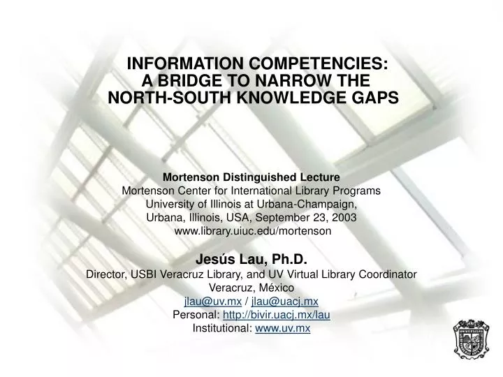 information competencies a bridge to narrow the north south knowledge gaps