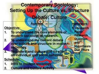 Contemporary Sociology: Setting Up the Culture vs. Structure Debate: Culture
