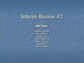 Interim Review #2