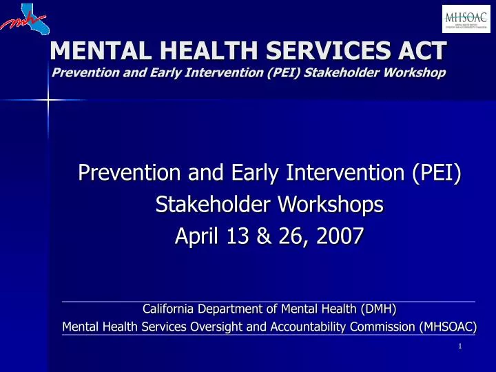 mental health services act prevention and early intervention pei stakeholder workshop