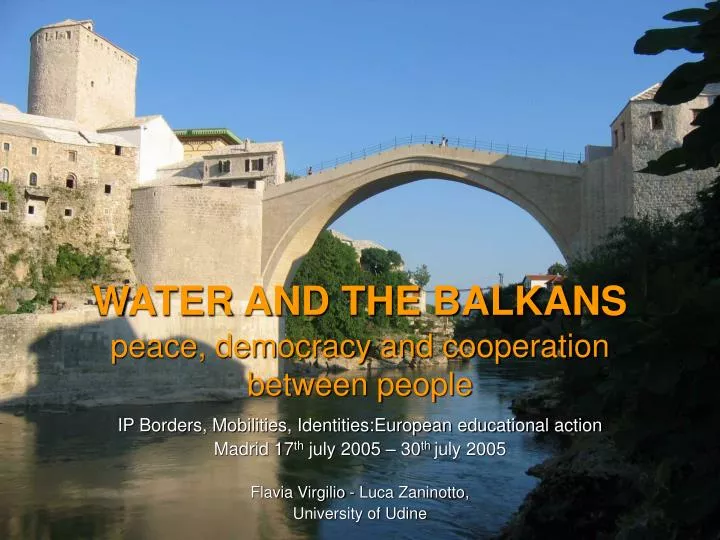 water and the balkans peace democracy and cooperation between people