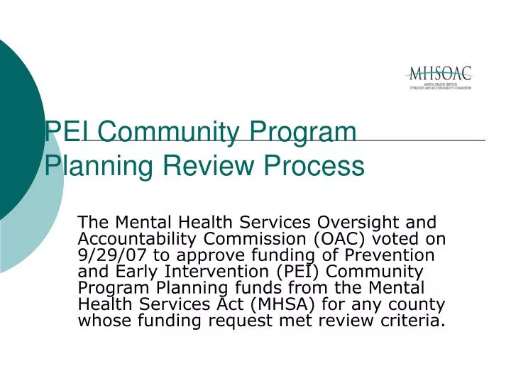 pei community program planning review process