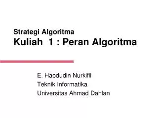 strategi algoritma kuliah 1 peran algoritma