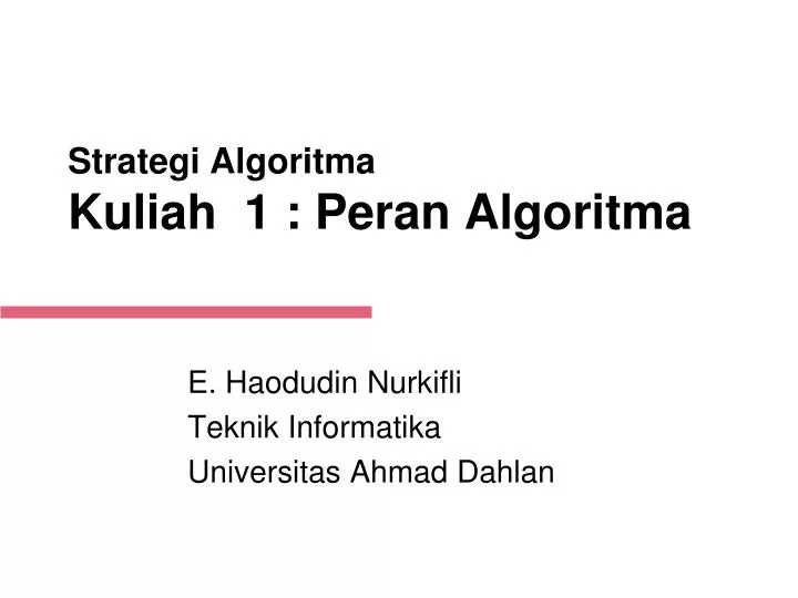 strategi algoritma kuliah 1 peran algoritma