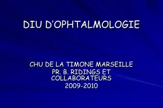 diu d ophtalmologie