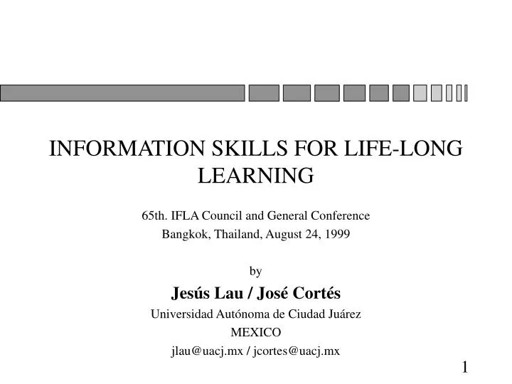 information skills for life long learning