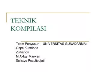 teknik kompilasi