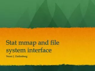 Stat mmap and file system interface