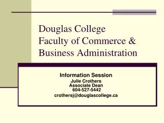 Douglas College Faculty of Commerce &amp; Business Administration