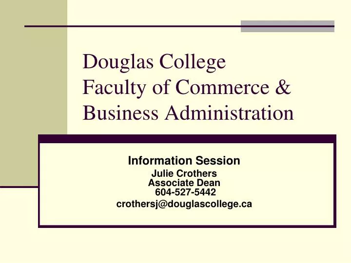 douglas college faculty of commerce business administration