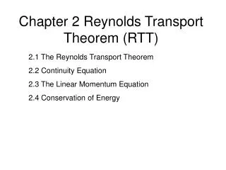 Chapter 2 Reynolds Transport Theorem (RTT)