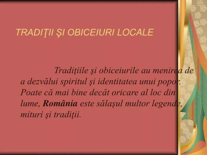 tradi ii i obiceiuri locale