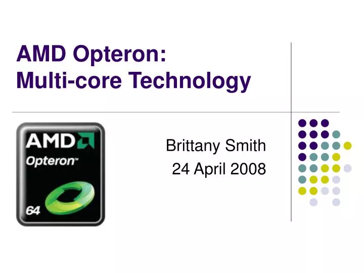 amd opteron multi core technology