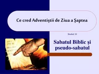 ce cred adventi tii de z iua a aptea