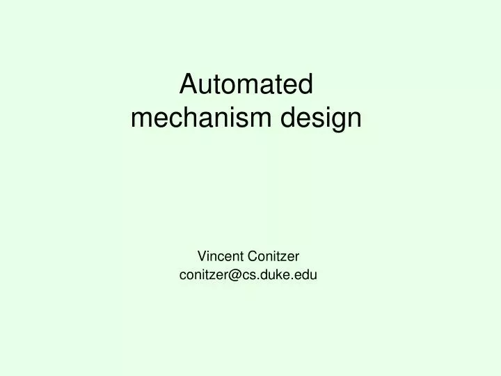 automated mechanism design