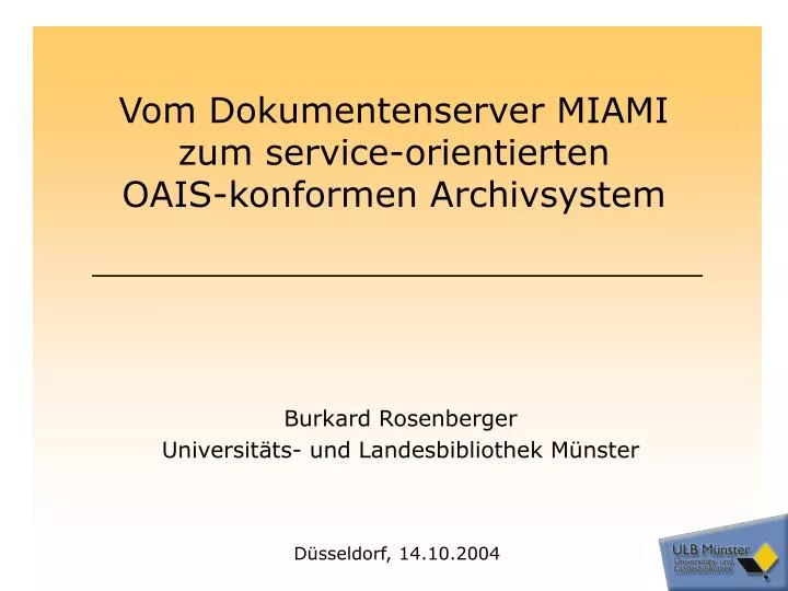 vom dokumentenserver miami zum service orientierten oais konformen archivsystem