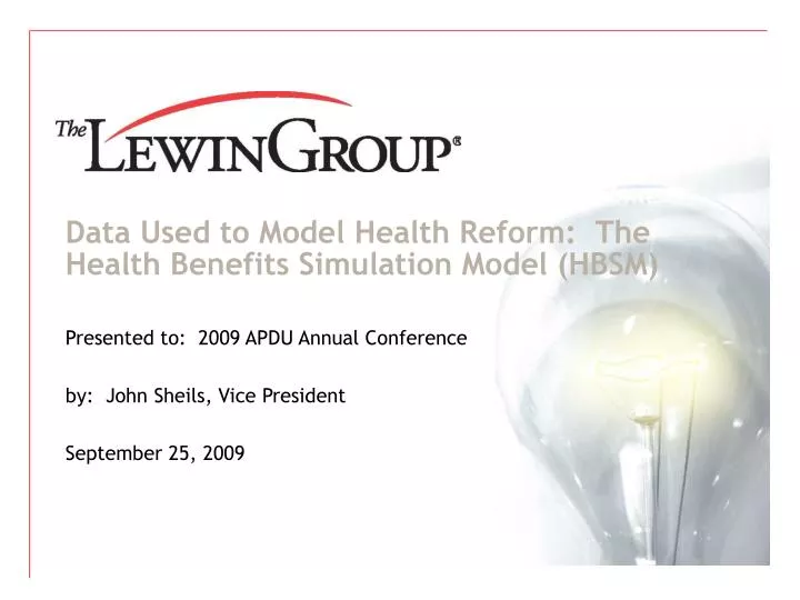 data used to model health reform the health benefits simulation model hbsm