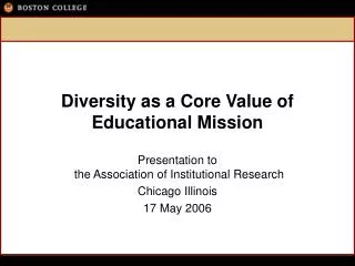 Diversity as a Core Value of Educational Mission