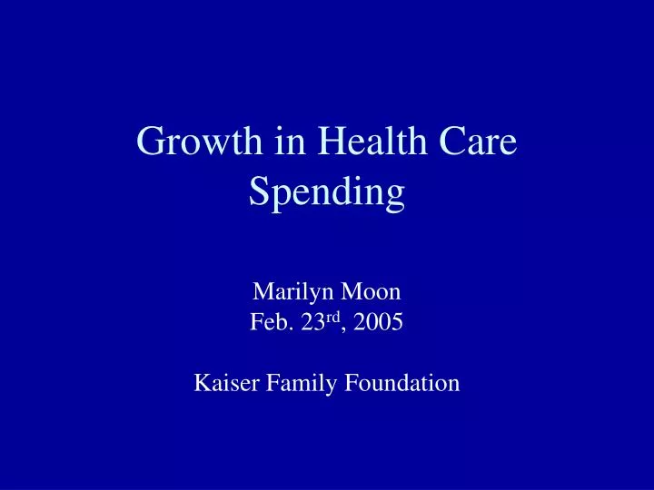 growth in health care spending