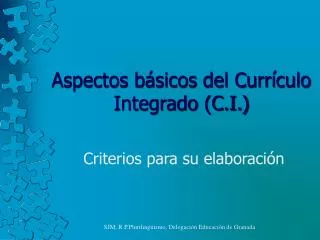 aspectos b sicos del curr culo integrado c i